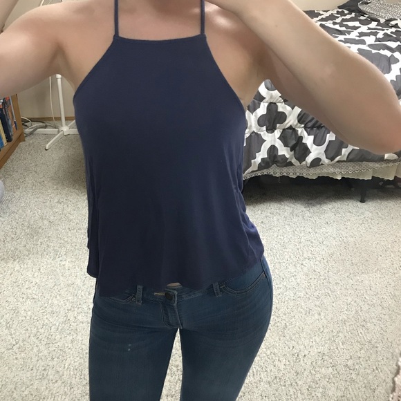 Dusky Blue Spaghetti Strap Top - Picture 4 of 5